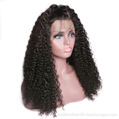 Factory Wholesale Human Hair Curly Wave 180 density Full Lace Wig Natural Hairline With Baby Hair